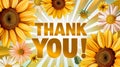 Vibrant Sunflower Appreciation Thank You Greeting Card Design