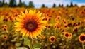 Vibrant sunflower blossoms in a meadow, nature yellow beauty generated by AI Royalty Free Stock Photo