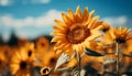 Vibrant sunflower shines in nature beauty, under the summer sun generated by AI Royalty Free Stock Photo