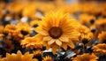 Vibrant sunflower, yellow petal, nature beauty in a meadow generated by AI Royalty Free Stock Photo