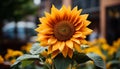 Vibrant sunflower, yellow petal, nature beauty in a meadow generated by AI Royalty Free Stock Photo