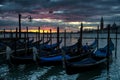 Vibrant sunrise over the lagoon of Venice