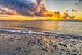 Vibrant Sunset at the Beach Royalty Free Stock Photo