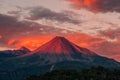 Vibrant sunset illuminating the Volcan de Colima, Colima, Mexico Royalty Free Stock Photo