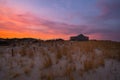 Vibrant sunset at Judges Shack in Island Beach State Park New Jersey Royalty Free Stock Photo