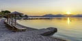 Vibrant sunset on Nikiana beach in Lefkada island