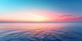 Vibrant sunset over calm ocean. Digital art with soft gradients. Ocean. AIG49.