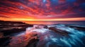 Vibrant Sunset Over the Ocean