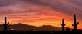 A vibrant sunset over Phoenix Arizona