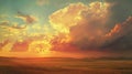 Vibrant sunset over a serene landscape Royalty Free Stock Photo