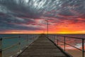 A vibrant sunset at the Port Noarlunga Jetty South Australia on 15th April 2019 Royalty Free Stock Photo