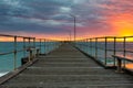 A vibrant sunset at the Port Noarlunga Jetty South Australia on 15th April 2019 Royalty Free Stock Photo