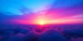 Vibrant Sunset Sky Above Cloudscape Aerial View Royalty Free Stock Photo