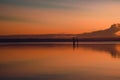 Vibrant sunset sky over Tuggerah Lake from Canton Beach in Toukley, NSW Australia Royalty Free Stock Photo