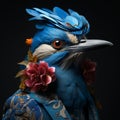 Vibrant And Surreal Blue Jay Fashion: A Photographic Portrait