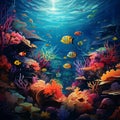 Vibrant and Surreal Coral Reef