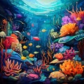 Vibrant and Surreal Coral Reef
