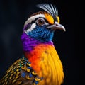 Vibrant And Surreal Fashion: Close-up Photo Of A Quail