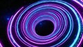 vibrant swirling neon vortex of binary code creates mesmerizing visual effect, evoking sense of depth and digital wonder Royalty Free Stock Photo