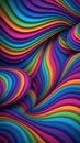Vibrant Swirling Waves of Rainbow Colors Creating a Psychedelic Abstract Pattern with Depth and Movement Keywords: abstract, Royalty Free Stock Photo