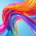 Vibrant swirls of glossy colors dance against a blue backdrop Royalty Free Stock Photo