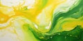 Vibrant Swirls of Green and Yellow in Fluid Abstract Expression - Generative AI