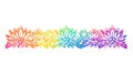 Vibrant Symmetrical Decorative Border or Arch Made of Rainbow Colored Flowers, vector design Generative AI Royalty Free Stock Photo