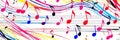 A Vibrant Symphony of Scribbled Musical Notes A Colorful Abstract Pattern for Inspiring Designs and Creative Projects Royalty Free Stock Photo