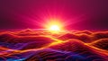 Vibrant Synthetic Sunrise Neon Orange and Magenta Waves