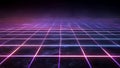 Vibrant Synthwave Energy Grid Texture (ai generated) Royalty Free Stock Photo
