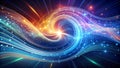 A Vibrant Tapestry of Binary Code and AI Algorithms in Motion Generative AI