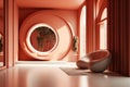 Vibrant Terracotta and Peach Interiors: Bionic Design with Award-Winning Shiny Walls
