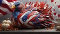 Festive and Patriotic: Turkey in Full Glory with USA Flag Decorations