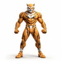 Catman: A Powerful 3d Tiger Superhero Illustration