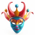 Colorful Jester Mask with a Happy Expression for Carnival Celebration Royalty Free Stock Photo