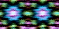 Vibrant tie dye wash seamless border. Blurry fashion effect summer hippy ribbon with space dyed streaks print.