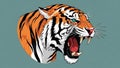 Roaring Tiger Head Illustration on Background Royalty Free Stock Photo