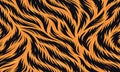 Tiger Stripe Pattern Orange Black Background. Royalty Free Stock Photo