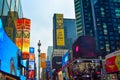 Vibrant Times square in day