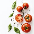Vibrant Tomato Isolated on Clean White Surface. Royalty Free Stock Photo