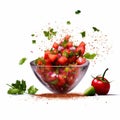 Vibrant Tomato Salsa With Pepper: Digitally Manipulated Glass Image