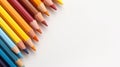 Vibrant Top-View Arrangement of Colored Pencils AI Generated