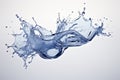 Vibrant and tranquil isolated solid blue water splash with clear edge lines, perfect design element