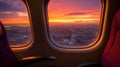 Vibrant travel imagery with enhanced bokeh and airplane window glow at bustling airports