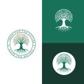 Vibrant tree logo design, tree vector. Royalty Free Stock Photo