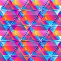 Vibrant triangle mosaic. Seamless pattern