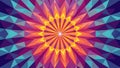 Vibrant triangular kaleidoscope background with starburst in center point Royalty Free Stock Photo