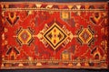vibrant tribal rug with bold shapes and intricate details