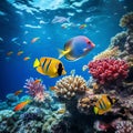 Vibrant Tropical Fish in Flourishing Coral Reef Royalty Free Stock Photo