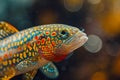 Vibrant Tropical Fish Swimming in Freshwater Aquarium with Natural Bokeh Background Royalty Free Stock Photo